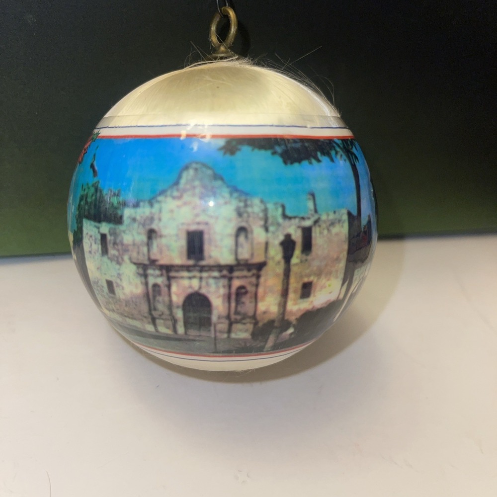 Vintage 1978 LTD Ed Christmas Satin Ornament San Antonio Alamo Disabled Veterans